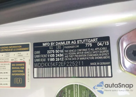 2014 Mercedes-Benz E 350 из США, поврежденный, VIN WDDKK5KF2EF225211